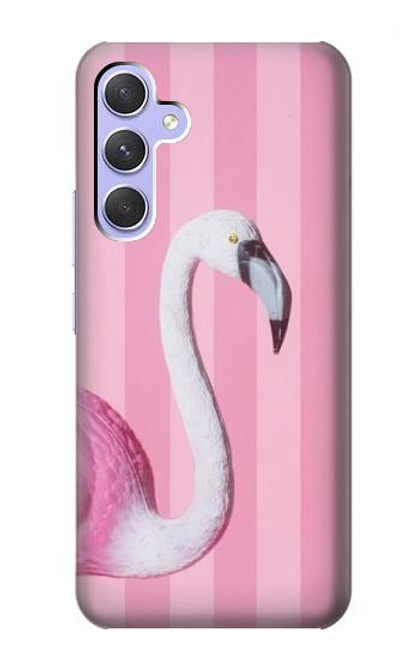W3805 Flamingo Pink Pastel Funda Carcasa Case y Caso Del Tirón Funda para Samsung Galaxy A54 5G