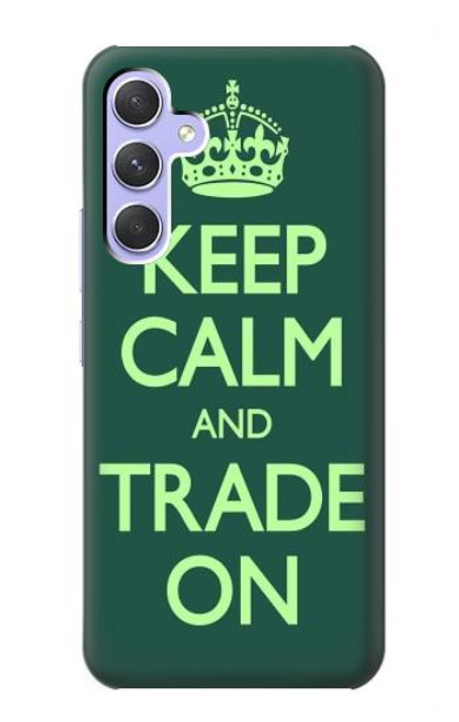 W3862 Keep Calm and Trade On Funda Carcasa Case y Caso Del Tirón Funda para Samsung Galaxy A54 5G