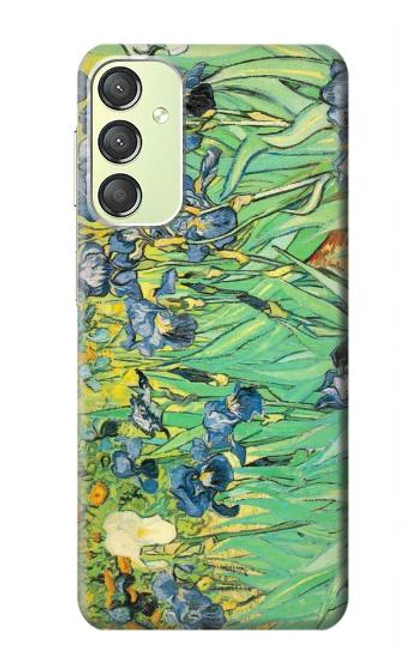 W0210 Van Gogh Irises Funda Carcasa Case y Caso Del Tirón Funda para Samsung Galaxy A24 4G