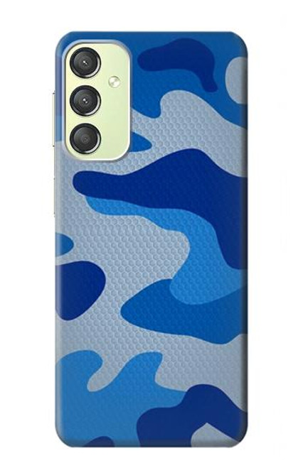 W2958 Army Blue Camo Camouflage Funda Carcasa Case y Caso Del Tirón Funda para Samsung Galaxy A24 4G
