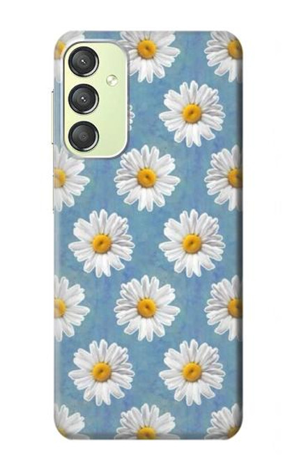 W3454 Floral Daisy Funda Carcasa Case y Caso Del Tirón Funda para Samsung Galaxy A24 4G