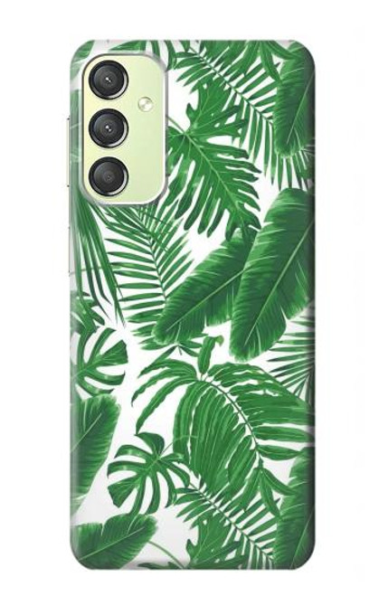 W3457 Paper Palm Monstera Funda Carcasa Case y Caso Del Tirón Funda para Samsung Galaxy A24 4G