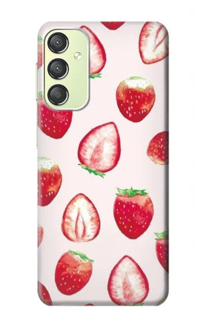 W3481 Strawberry Funda Carcasa Case y Caso Del Tirón Funda para Samsung Galaxy A24 4G