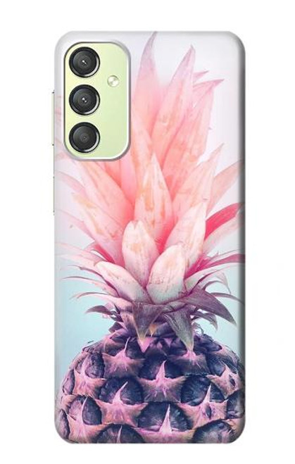 W3711 Pink Pineapple Funda Carcasa Case y Caso Del Tirón Funda para Samsung Galaxy A24 4G