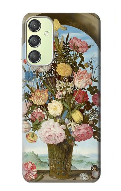W3749 Vase of Flowers Funda Carcasa Case y Caso Del Tirón Funda para Samsung Galaxy A24 4G