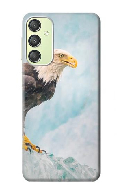 W3843 Bald Eagle On Ice Funda Carcasa Case y Caso Del Tirón Funda para Samsung Galaxy A24 4G