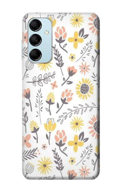 W2354 Pastel Flowers Pattern Funda Carcasa Case y Caso Del Tirón Funda para Samsung Galaxy M14