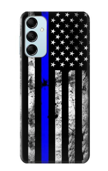 W3244 Thin Blue Line USA Funda Carcasa Case y Caso Del Tirón Funda para Samsung Galaxy M14