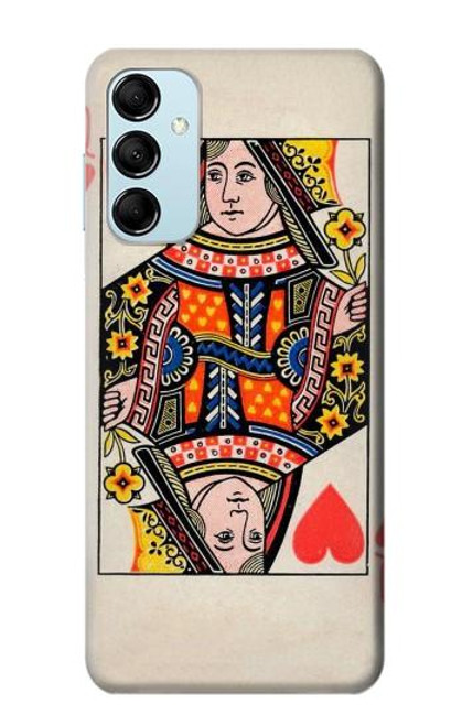 W3429 Queen Hearts Card Funda Carcasa Case y Caso Del Tirón Funda para Samsung Galaxy M14