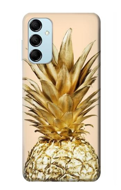 W3490 Gold Pineapple Funda Carcasa Case y Caso Del Tirón Funda para Samsung Galaxy M14