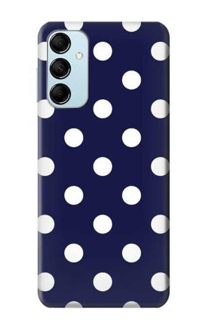 W3533 Blue Polka Dot Funda Carcasa Case y Caso Del Tirón Funda para Samsung Galaxy M14