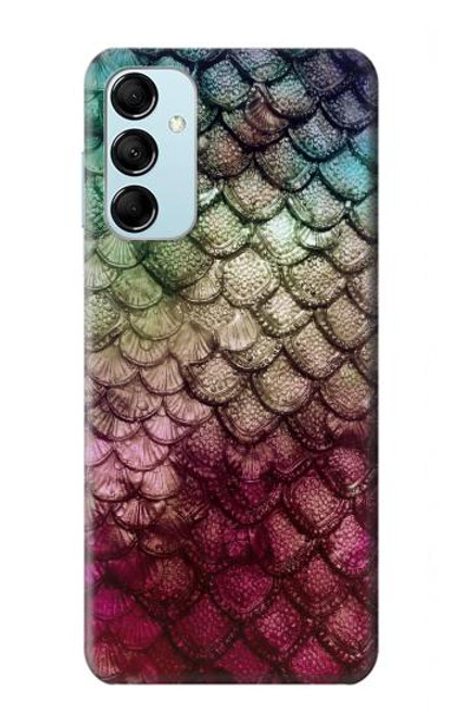 W3539 Mermaid Fish Scale Funda Carcasa Case y Caso Del Tirón Funda para Samsung Galaxy M14