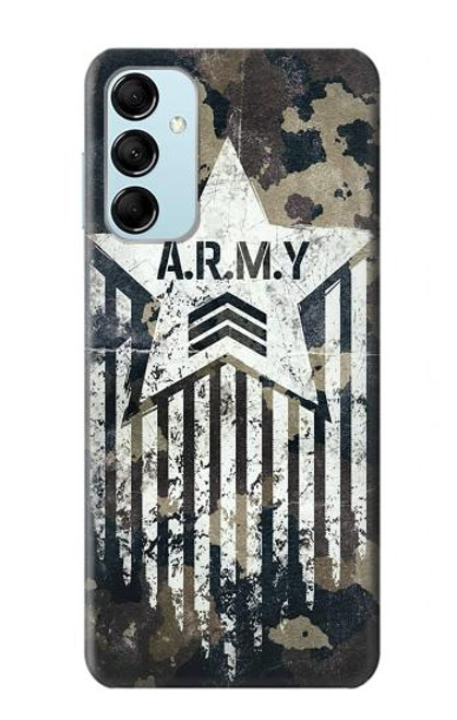 W3666 Army Camo Camouflage Funda Carcasa Case y Caso Del Tirón Funda para Samsung Galaxy M14