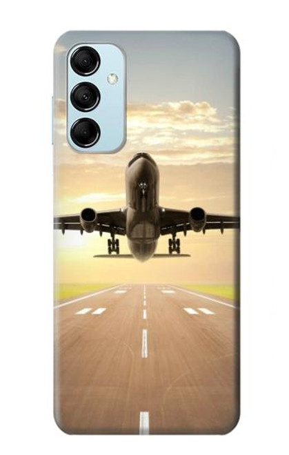 W3837 Airplane Take off Sunrise Funda Carcasa Case y Caso Del Tirón Funda para Samsung Galaxy M14