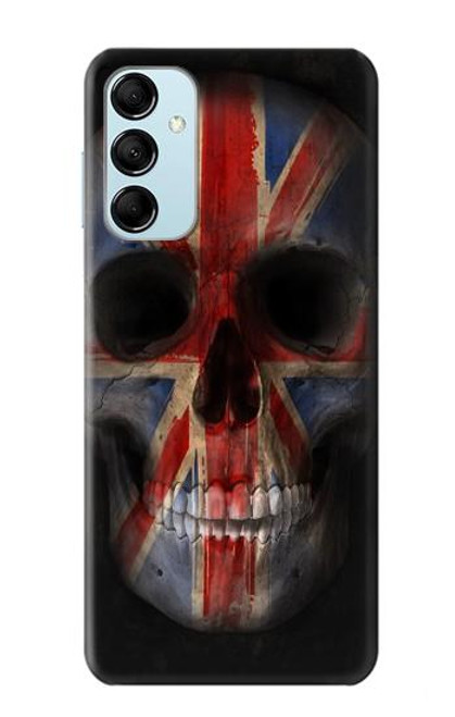 W3848 United Kingdom Flag Skull Funda Carcasa Case y Caso Del Tirón Funda para Samsung Galaxy M14