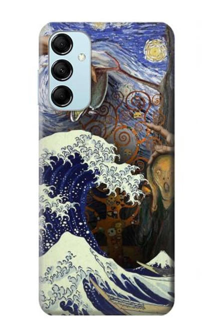 W3851 World of Art Van Gogh Hokusai Da Vinci Funda Carcasa Case y Caso Del Tirón Funda para Samsung Galaxy M14