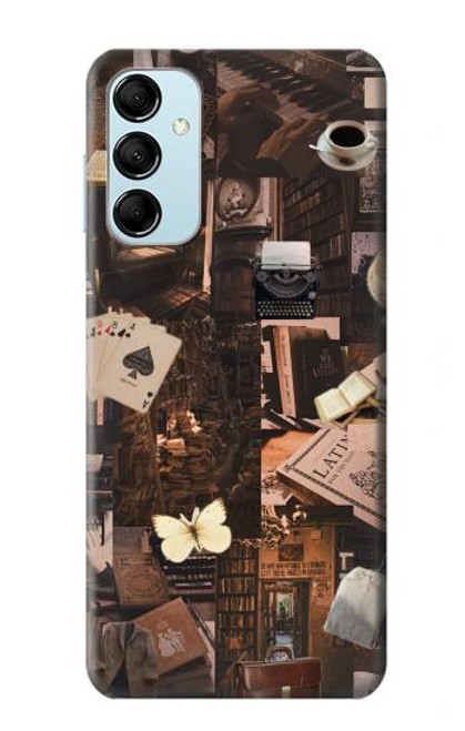 W3877 Dark Academia Funda Carcasa Case y Caso Del Tirón Funda para Samsung Galaxy M14