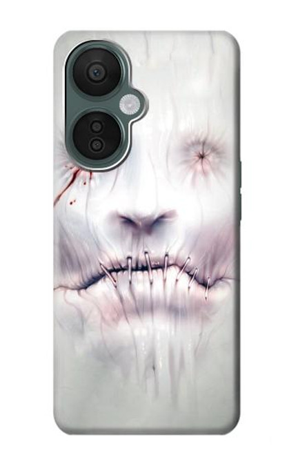 W0884 Horror Face Funda Carcasa Case y Caso Del Tirón Funda para OnePlus Nord CE 3 Lite, Nord N30 5G