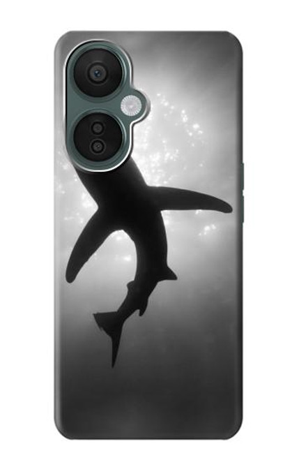 W2367 Shark Monochrome Funda Carcasa Case y Caso Del Tirón Funda para OnePlus Nord CE 3 Lite, Nord N30 5G