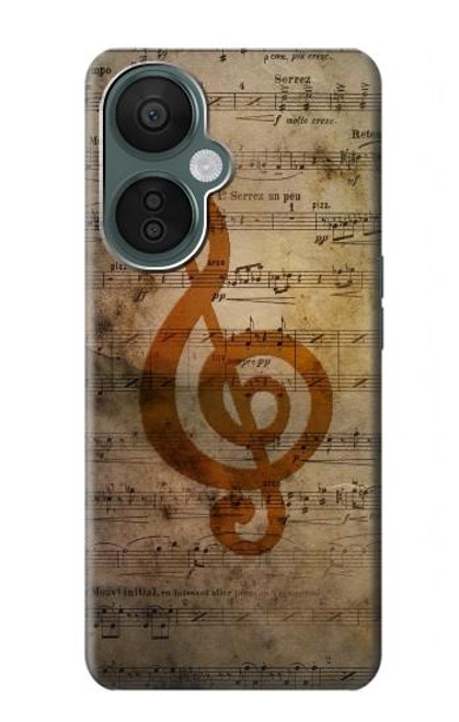 W2368 Sheet Music Notes Funda Carcasa Case y Caso Del Tirón Funda para OnePlus Nord CE 3 Lite, Nord N30 5G