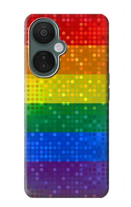 W2683 Rainbow LGBT Pride Flag Funda Carcasa Case y Caso Del Tirón Funda para OnePlus Nord CE 3 Lite, Nord N30 5G
