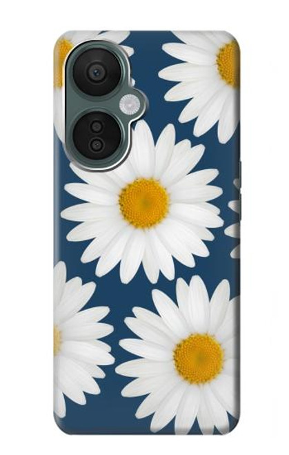 W3009 Daisy Blue Funda Carcasa Case y Caso Del Tirón Funda para OnePlus Nord CE 3 Lite, Nord N30 5G