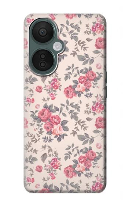 W3095 Vintage Rose Pattern Funda Carcasa Case y Caso Del Tirón Funda para OnePlus Nord CE 3 Lite, Nord N30 5G