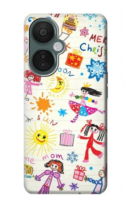 W3280 Kids Drawing Funda Carcasa Case y Caso Del Tirón Funda para OnePlus Nord CE 3 Lite, Nord N30 5G