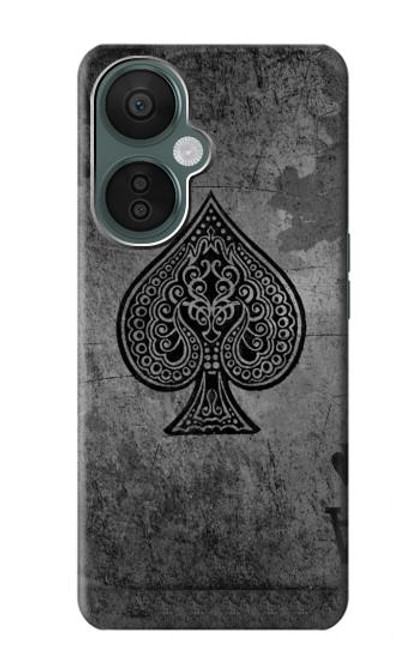 W3446 Black Ace Spade Funda Carcasa Case y Caso Del Tirón Funda para OnePlus Nord CE 3 Lite, Nord N30 5G