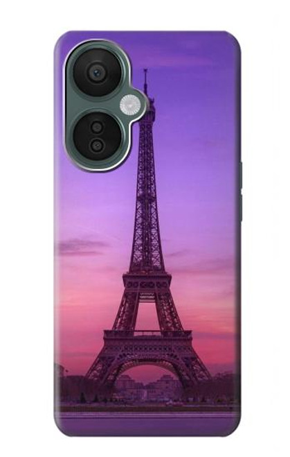 W3447 Eiffel Paris Sunset Funda Carcasa Case y Caso Del Tirón Funda para OnePlus Nord CE 3 Lite, Nord N30 5G