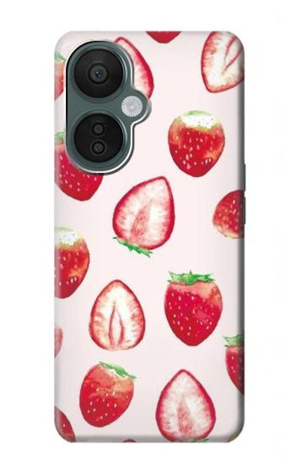 W3481 Strawberry Funda Carcasa Case y Caso Del Tirón Funda para OnePlus Nord CE 3 Lite, Nord N30 5G