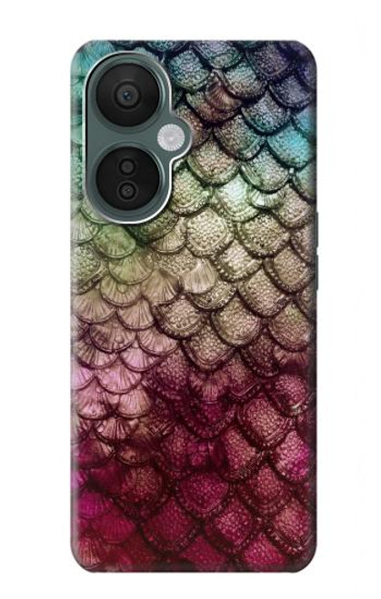 W3539 Mermaid Fish Scale Funda Carcasa Case y Caso Del Tirón Funda para OnePlus Nord CE 3 Lite, Nord N30 5G