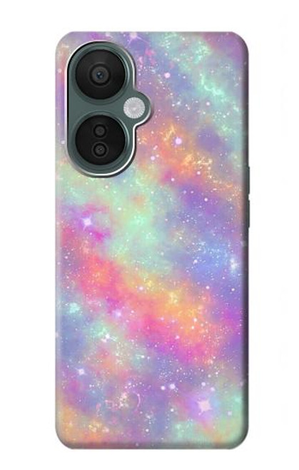 W3706 Pastel Rainbow Galaxy Pink Sky Funda Carcasa Case y Caso Del Tirón Funda para OnePlus Nord CE 3 Lite, Nord N30 5G