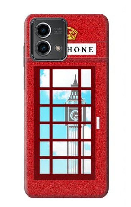 W2059 England British Telephone Box Minimalist Funda Carcasa Case y Caso Del Tirón Funda para Motorola Moto G Stylus 5G (2023)