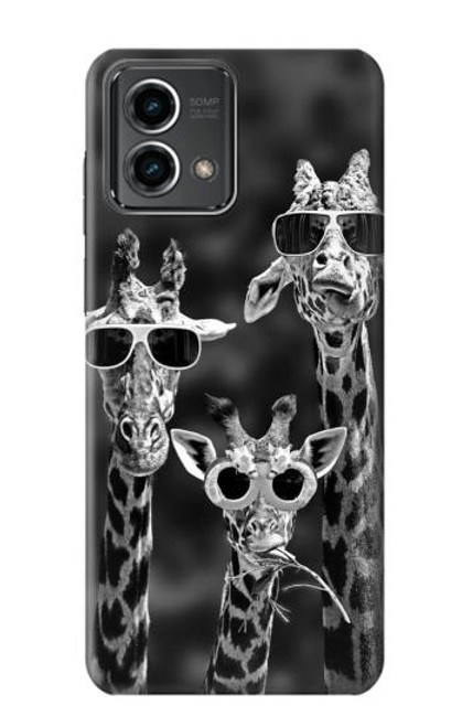 W2327 Giraffes With Sunglasses Funda Carcasa Case y Caso Del Tirón Funda para Motorola Moto G Stylus 5G (2023)