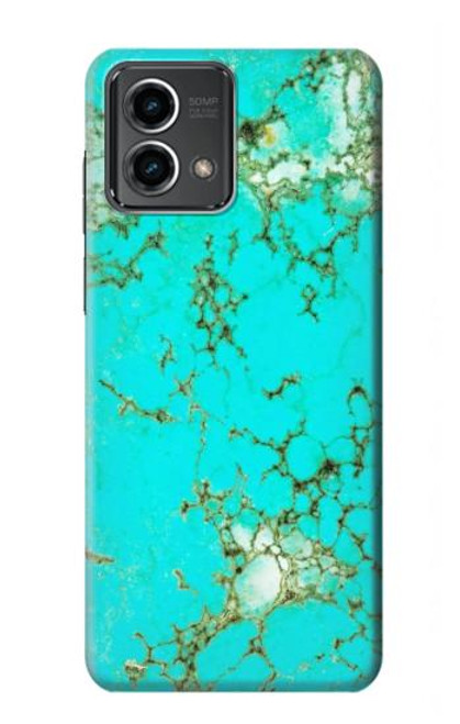 W2377 Turquoise Gemstone Texture Graphic Printed Funda Carcasa Case y Caso Del Tirón Funda para Motorola Moto G Stylus 5G (2023)