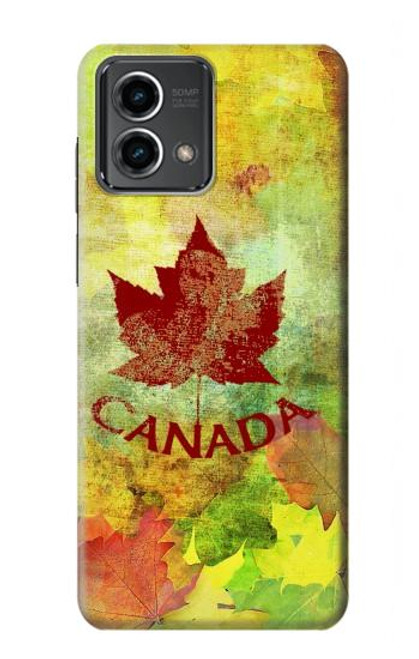 W2523 Canada Autumn Maple Leaf Funda Carcasa Case y Caso Del Tirón Funda para Motorola Moto G Stylus 5G (2023)