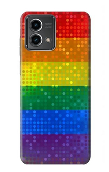 W2683 Rainbow LGBT Pride Flag Funda Carcasa Case y Caso Del Tirón Funda para Motorola Moto G Stylus 5G (2023)