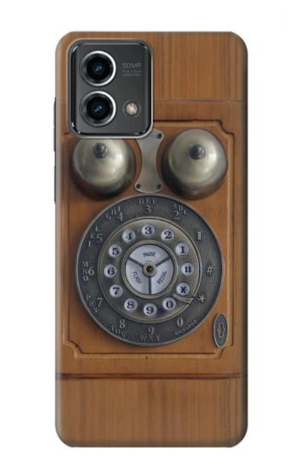 W3146 Antique Wall Retro Dial Phone Funda Carcasa Case y Caso Del Tirón Funda para Motorola Moto G Stylus 5G (2023)