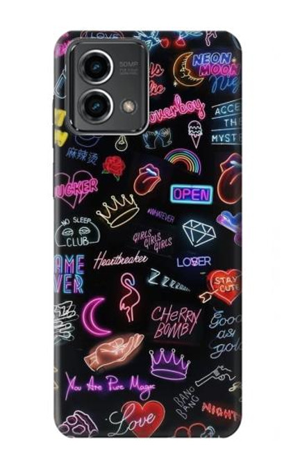 W3433 Vintage Neon Graphic Funda Carcasa Case y Caso Del Tirón Funda para Motorola Moto G Stylus 5G (2023)