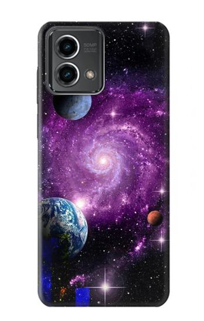 W3689 Galaxy Outer Space Planet Funda Carcasa Case y Caso Del Tirón Funda para Motorola Moto G Stylus 5G (2023)