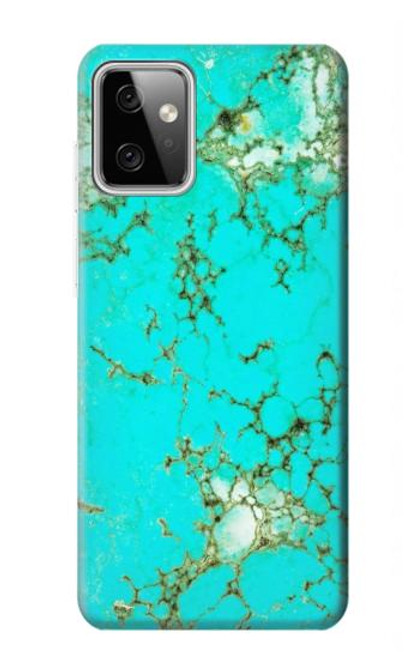 W2377 Turquoise Gemstone Texture Graphic Printed Funda Carcasa Case y Caso Del Tirón Funda para Motorola Moto G Power (2023) 5G