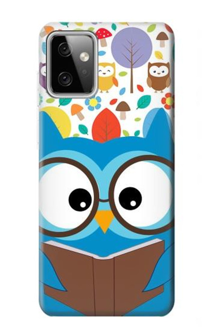 W2521 Cute Nerd Owl Cartoon Funda Carcasa Case y Caso Del Tirón Funda para Motorola Moto G Power (2023) 5G