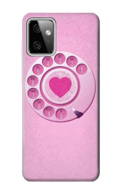 W2847 Pink Retro Rotary Phone Funda Carcasa Case y Caso Del Tirón Funda para Motorola Moto G Power (2023) 5G