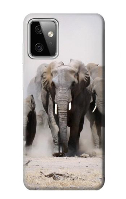 W3142 African Elephant Funda Carcasa Case y Caso Del Tirón Funda para Motorola Moto G Power (2023) 5G