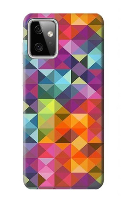 W3477 Abstract Diamond Pattern Funda Carcasa Case y Caso Del Tirón Funda para Motorola Moto G Power (2023) 5G