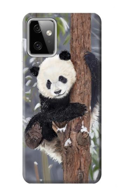 W3793 Cute Baby Panda Snow Painting Funda Carcasa Case y Caso Del Tirón Funda para Motorola Moto G Power (2023) 5G