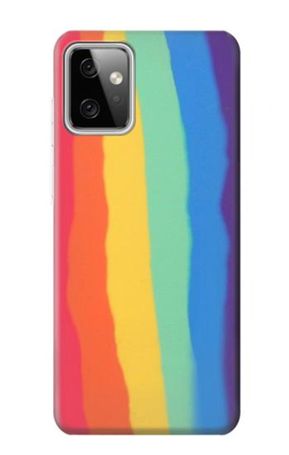 W3799 Cute Vertical Watercolor Rainbow Funda Carcasa Case y Caso Del Tirón Funda para Motorola Moto G Power (2023) 5G