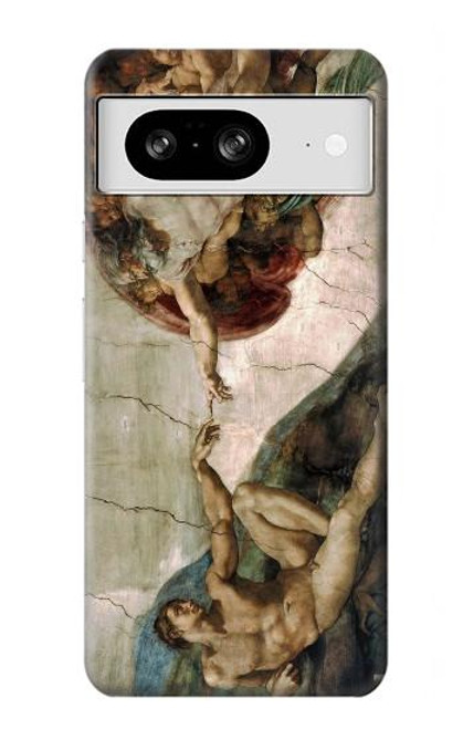 W0179 Michelangelo Creation of Adam Funda Carcasa Case y Caso Del Tirón Funda para Google Pixel 8