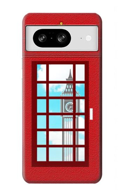 W2059 England British Telephone Box Minimalist Funda Carcasa Case y Caso Del Tirón Funda para Google Pixel 8